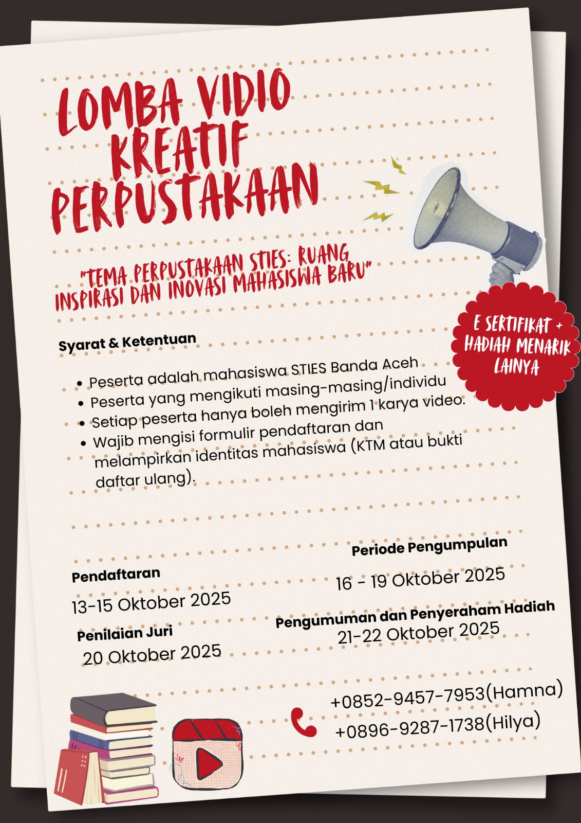 Lomba Video Kreatif Perpustakaan STIES Banda Aceh