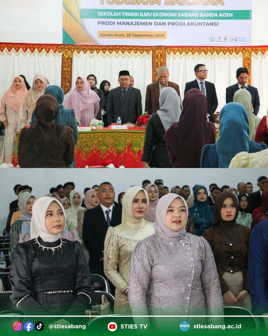 Yudisium 124 lulusan Program Studi Manajemen dan Akuntansi di Aula STIES, 30 September 2026