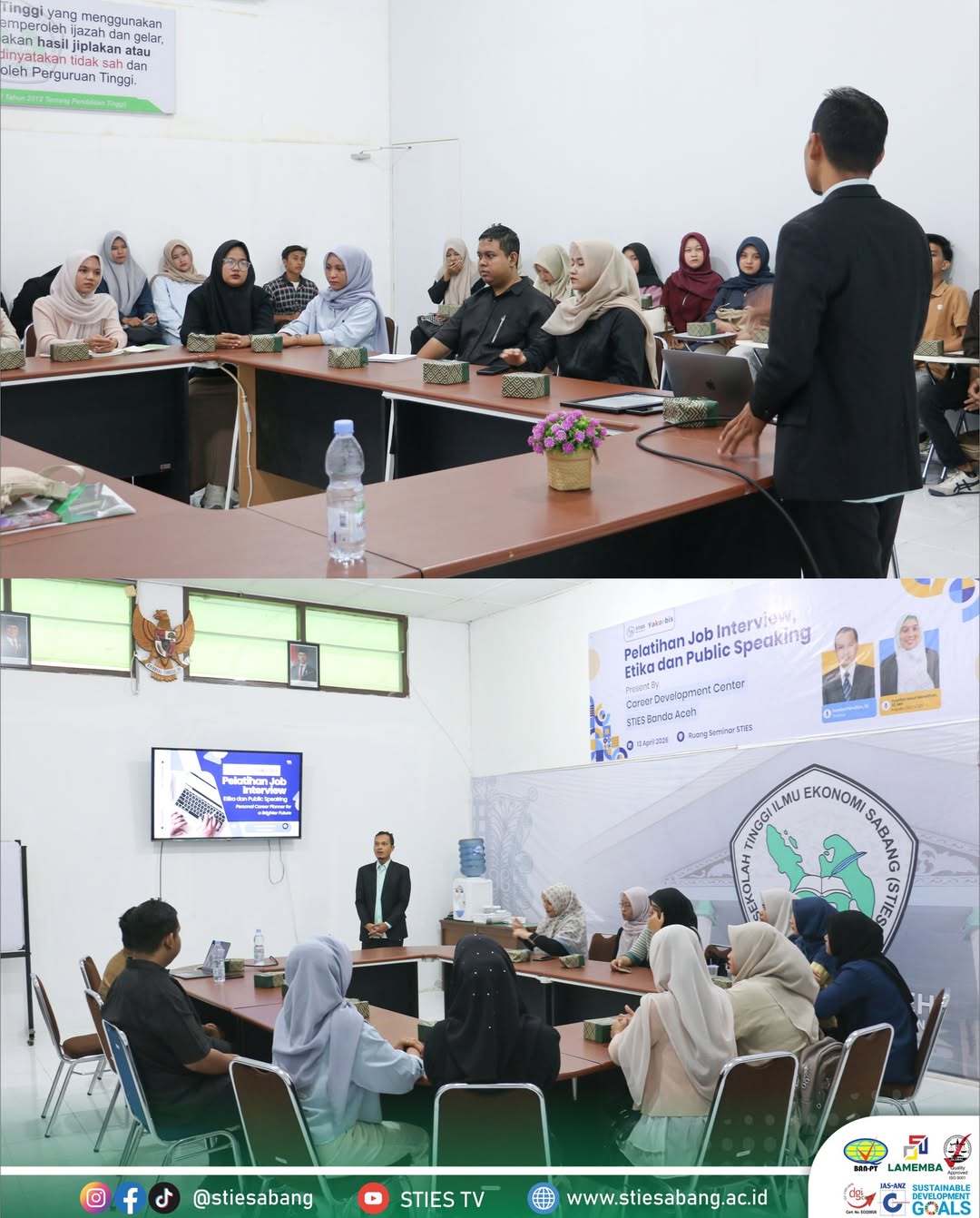Tingkatkan Daya Saing Lulusan, CDC STIES Banda Aceh Gelar Pelatihan Job Interview dan Public Speaking