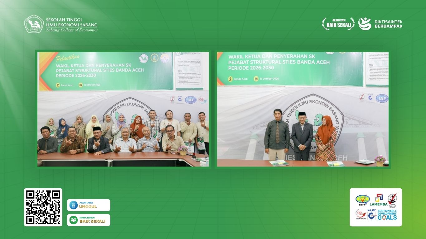 STIES Banda Aceh Sasar Akreditasi Institusi Unggul dan Lakukan Pelantikan Pejabat Struktural