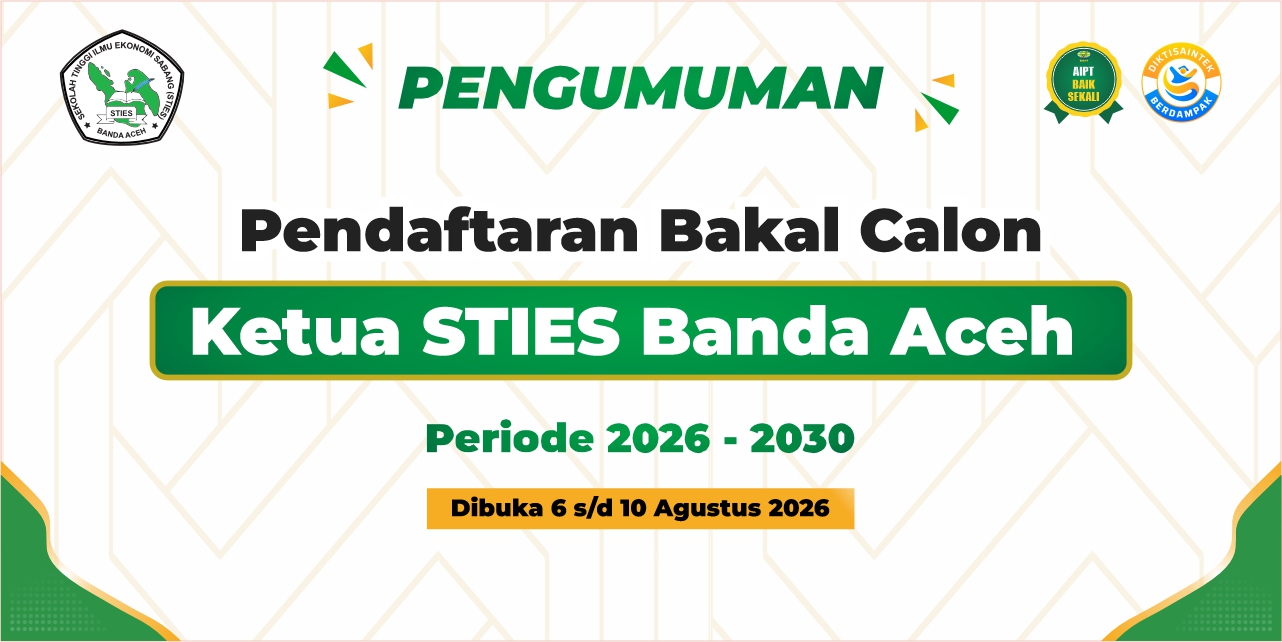 Panitia Buka Pendaftaran Bakal Calon Ketua STIES Banda Aceh Periode 2026-2030
